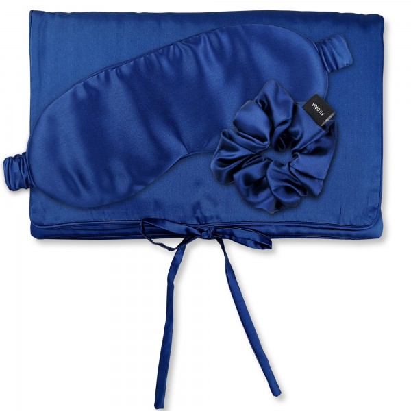 TRAVEL SET BEAUTY M Silk bag, sleep mask & scrunchie M