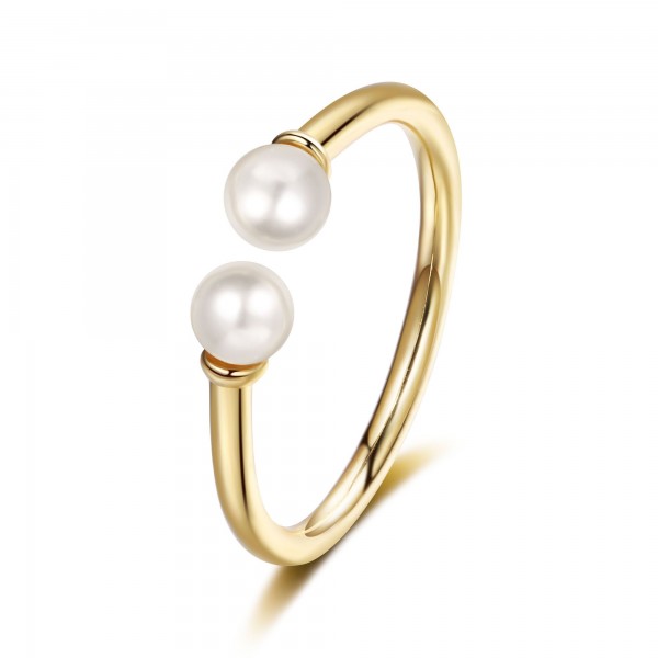 SACHIKO Ring gold/weiße Perle