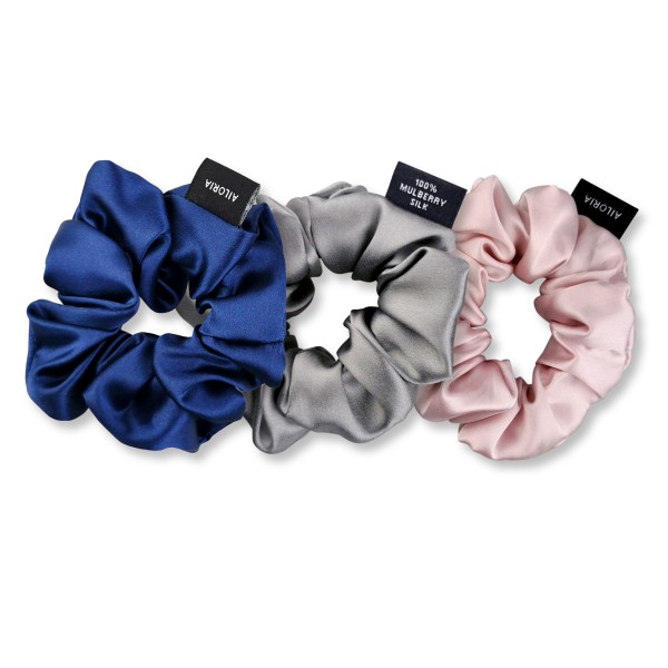 DOUX Set 3 silk scrunchies M