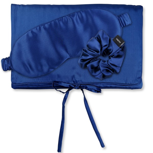 TRAVEL SET BEAUTY M Silk bag, sleep mask & scrunchie M