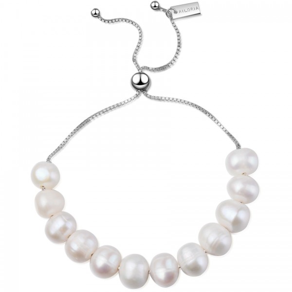 MICHIRU Bracelet silver/white pearl