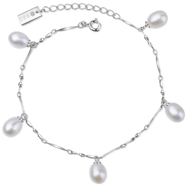 MAIKO Bracelet silver/white pearl