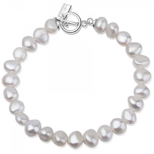 MENOA Bracelet silver/white pearl