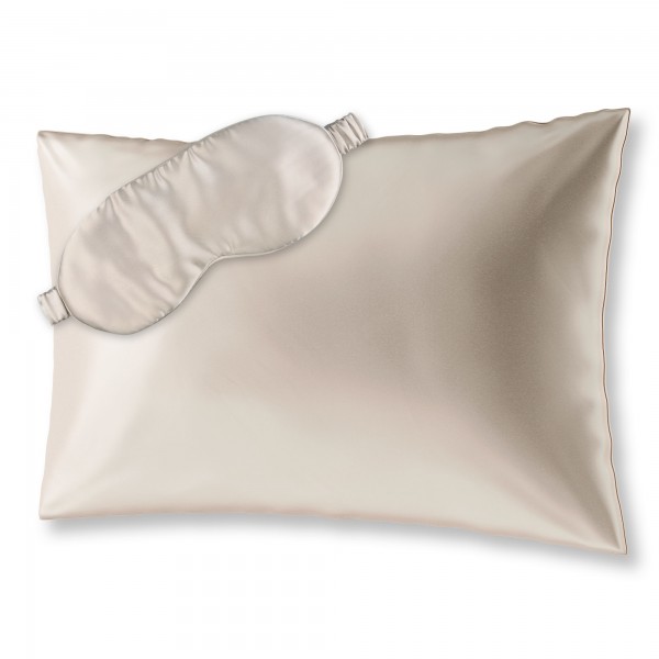 BEAUTY SLEEP SET S Set silk zippered pillowcase (50x75) with eye mask