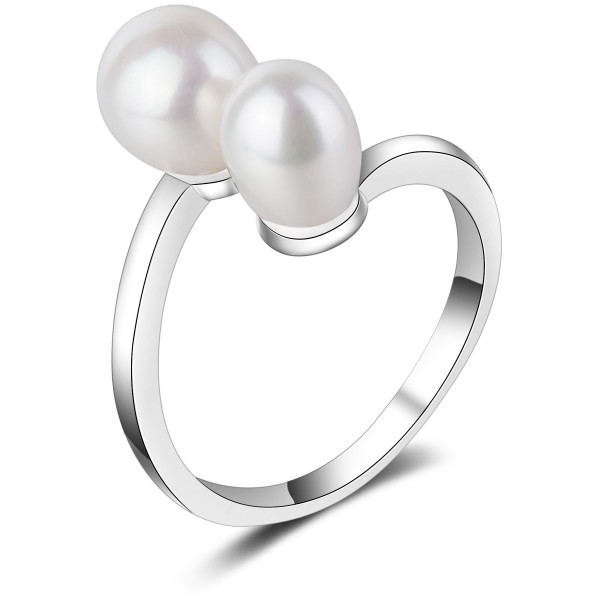 MAYUKO Ring silver/white pearls