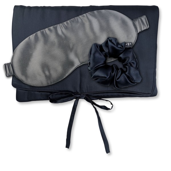TRAVEL SET BEAUTY M Silk bag, sleep mask & scrunchie M