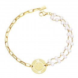 SHIRUSHI Bracelet gold/white pearl SHIRUSHI Bracelet gold/white pearl