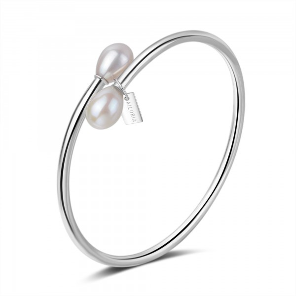 MASA Bangle silver/white pearl