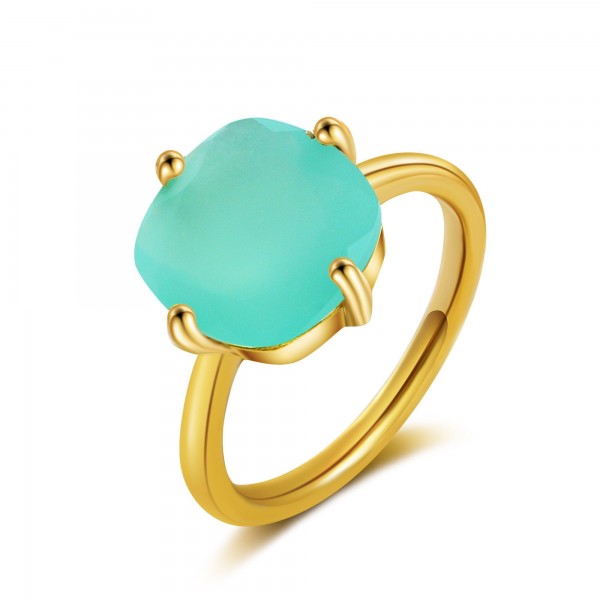 ÉGLANTINE Bague Calcédoine Aqua