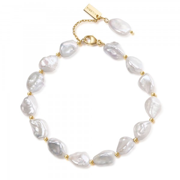 SUMI bracelet gold/white pearl